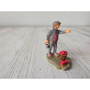 Lemax look out bobbing apples mouse trick or treat rat Halloween village boy fig